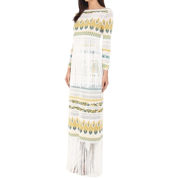 Rachel Zoe Francesca Jacquard Fringe maxi dress XS - Picture 2 of 6